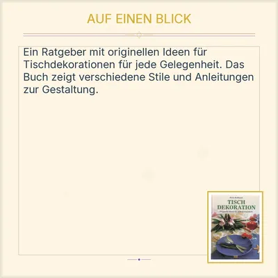 Tischdekoration Ideen Basteln DIY Petra Roßhardt Hardcover Deutsch
