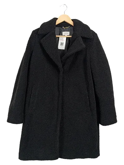 comma, Casual Identity Teddy Mantel Damen Gr. 38/M Schwarz Polyester