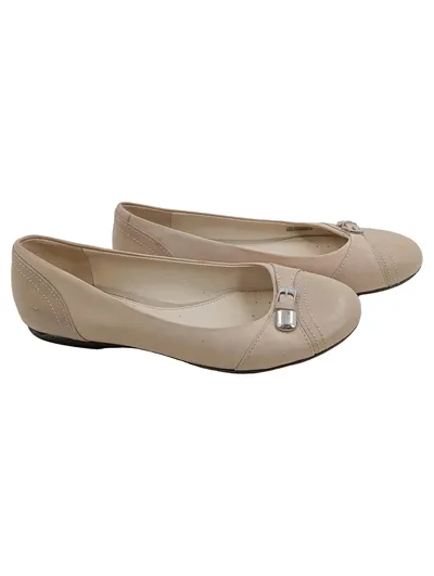 Geox Respira Damen Ballerinas Gr. 37,5 Beige Leder Elegant Slipper
