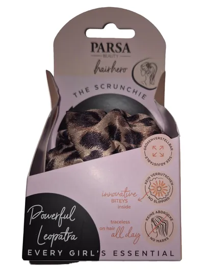 PARSA Beauty Scrunchie Haargummi Damen Mehrfarbig Tierdruck Leopard Modern