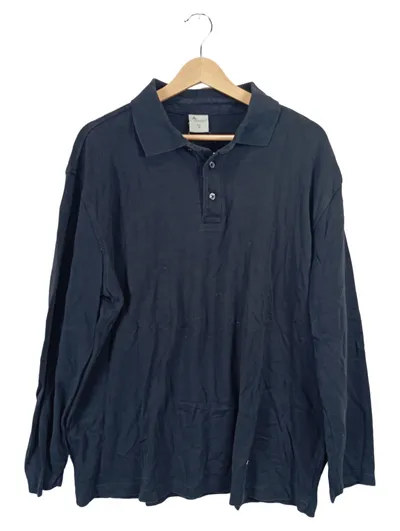 Camargue Herren Langarm Poloshirt Basic Uni Blau XXL/58 Baumwolle