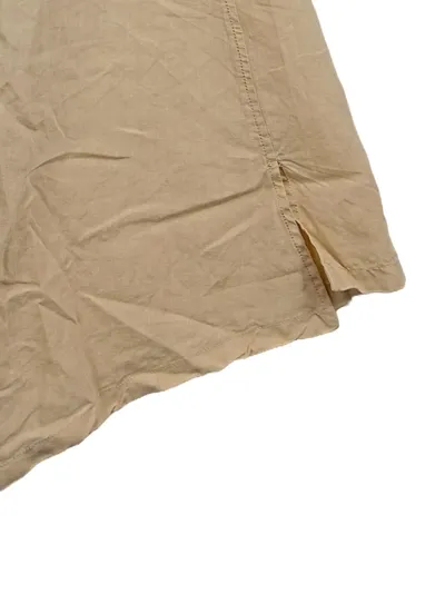 Max Mara Damen A-Linienrock Gr. 40/L Beige Leinen Maxirock Asymmetrisch