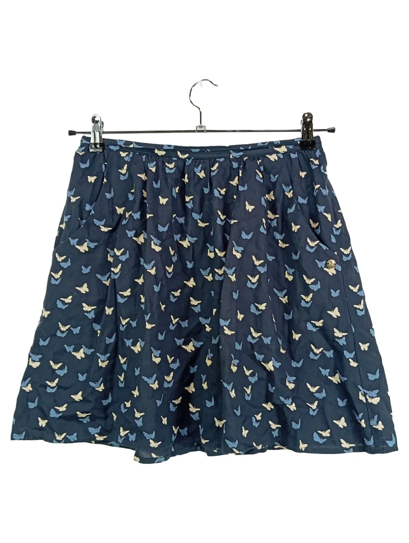 ARMEDANGELS Damen Minirock Schmetterlinge Blau Gr. S 36 Baumwolle 1