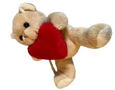 EDDY TOYS Kuscheltier Teddybär mit Herz Beige 11cm Plüschtier Stofftier