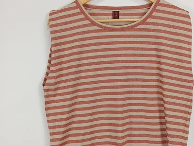 Stefanel Damen Top gestreift Gr. 36/S Casual Mehrfarbig