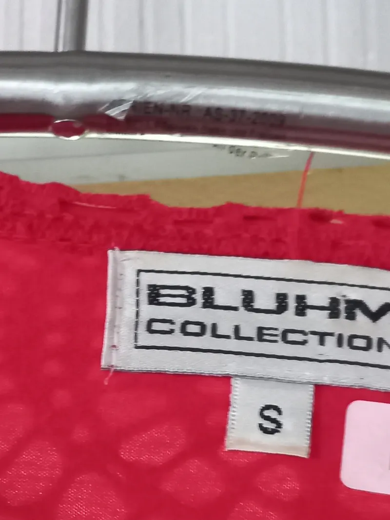 BLUHM Collection Damen Bluse Rot 36;S Häkelei 3/4-Arm 5