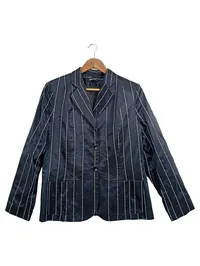 Barbara Schwarzer Damen Blazer Gr. 42;XL Business Blau Gestreift Pailletten 1