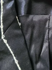Barbara Schwarzer Damen Blazer Gr. 42;XL Business Blau Gestreift Pailletten 5