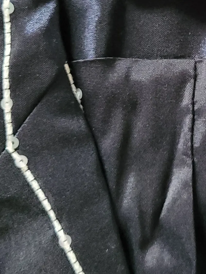 Barbara Schwarzer Damen Blazer Gr. 42;XL Business Blau Gestreift Pailletten 5