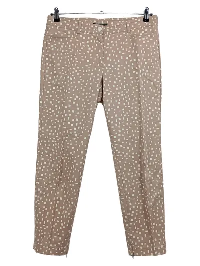 Cambio Damen Stoffhose Gr. 40 L Beige Grafisch Modern