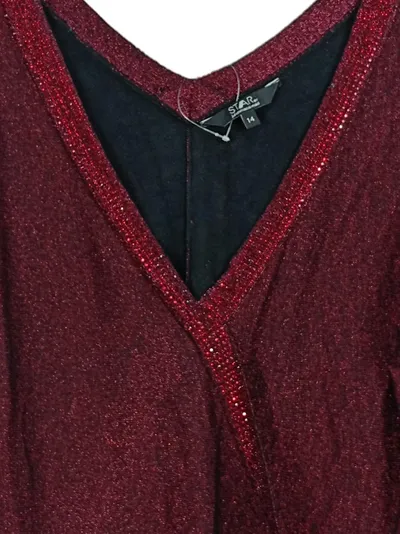 Star by Julien Macdonald Pullover Damen Rot Glitzer Elegant Gr. 42/XL