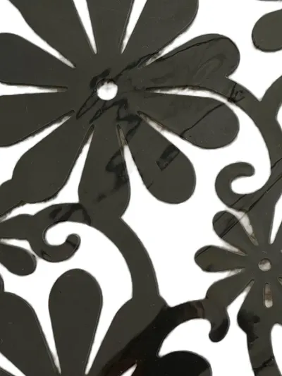 CEPEWA Dekorativer Raumteiler 4er-Set Blumenmuster Schwarz Modern