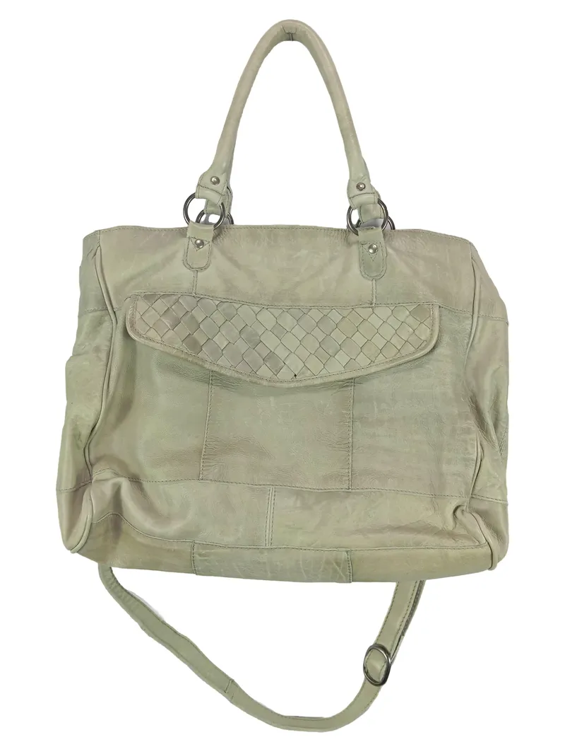COX Damen Henkeltasche Leder Grün Casual Shopper 1