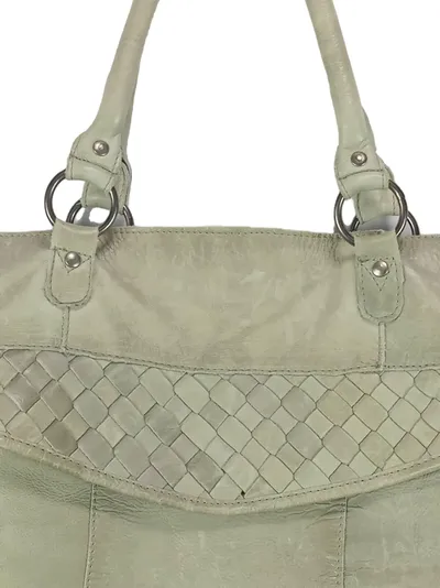 COX Damen Henkeltasche Leder Grün Casual Shopper