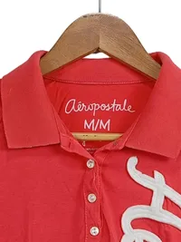 Aéropostale Damen Poloshirt Rot Gr. 38;M Casual Kurzarm 3