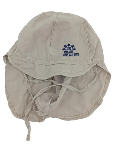 Maximo Kinder Sonnenhut mit Nackenschutz Beige UNI Maritim Baumwolle
