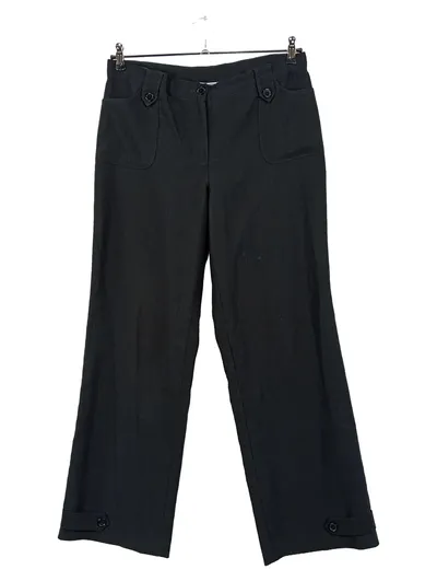 Mia Linea Damen Stoffhose Schwarz Gr. 42 Business Elegant Knöpfe