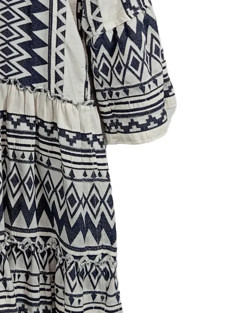 Flowers for Friends Damen Sommerkleid Gr. 38/M Bohemian Ethno Baumwolle 4