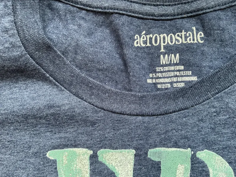 Aéropostale Damen T-Shirt Gr. M Blau Shell Shop Print Casual 4