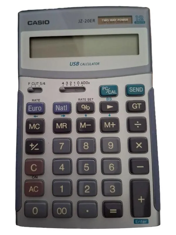 Casio JZ-20ER Taschenrechner Silber Büro Rechner Tischrechner 1