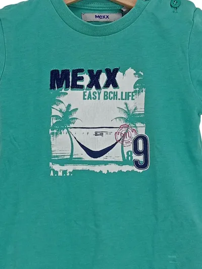 MEXX Jungen T-Shirt Gr. 80 Türkis Kurzarm Casual Baumwolle