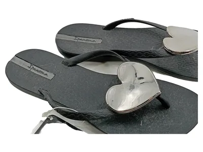 Ipanema Heart Zehentrenner Damen Applikation Schwarz Gr. 38