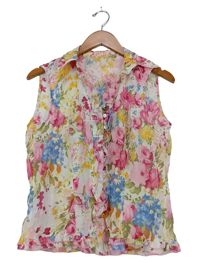 Apanage Damen Bluse Ärmellos Blumenmuster Gr. 38/M Mehrfarbig Feminin