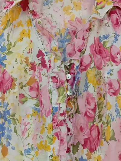 Apanage Damen Bluse Ärmellos Blumenmuster Gr. 38/M Mehrfarbig Feminin