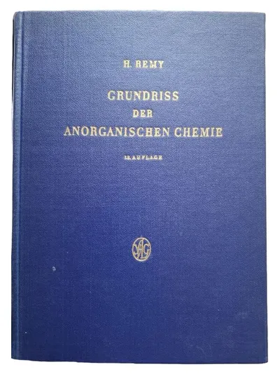Grundriss Anorganische Chemie H. Remy Fachbuch Hardcover Deutsch