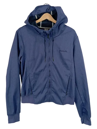 Bench Damen Sweatjacke Kapuze Freizeit Blau Meliert Gr. XL