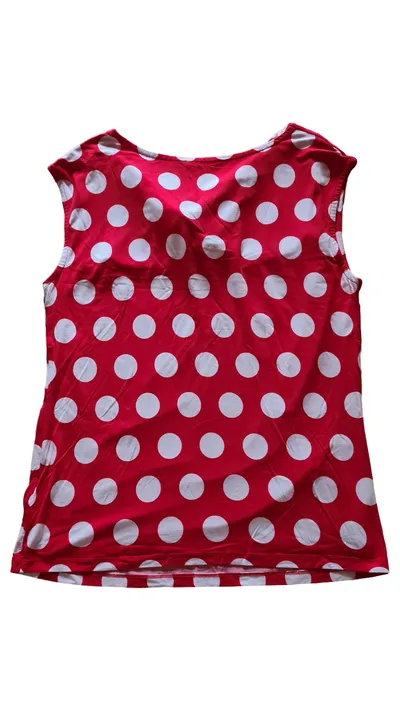 VIA APPIA Damen Top Gr. 44 Rot Polka Dot Casual Shirt Viskose