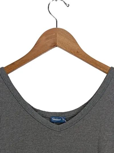 SEASONS Damen Tanktop Grau Basic Rippstrick Gr. 40/L
