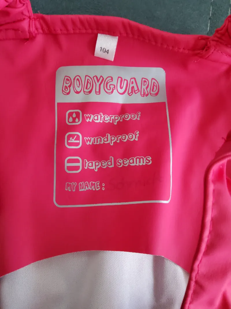 BODYGUARD Regenhose Latzhose Kinder Mädchen Gr. 104 Pink Wasserdicht 3