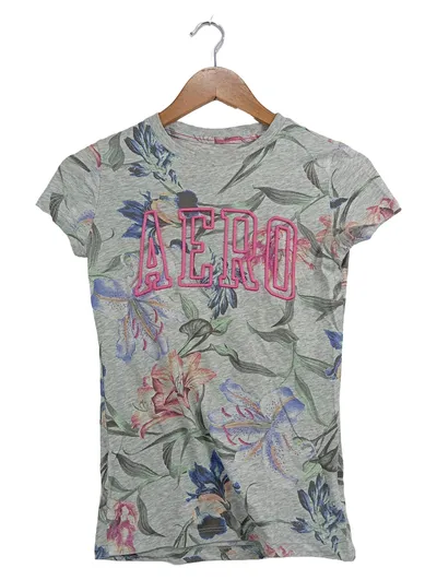 Aéropostale Damen T-Shirt Blumenmuster Mehrfarbig Gr. 32/XXS