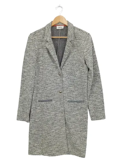 CARTOON Damen Blazer Jacke Gr. 38 Grau Meliert Baumwollmix Klassisch