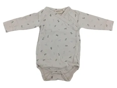 MarMar Copenhagen Baby Body Wickelbody Gr. 62 Beige Tiermotive Druckknöpfe