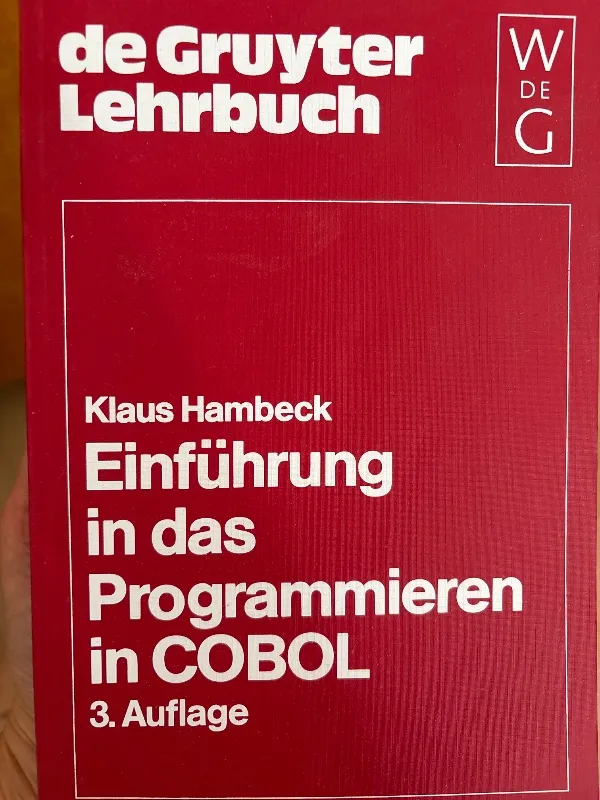 De Gruyter Einführung Programmieren COBOL Klaus Hambeck Lehrbuch 3. Auflage 1