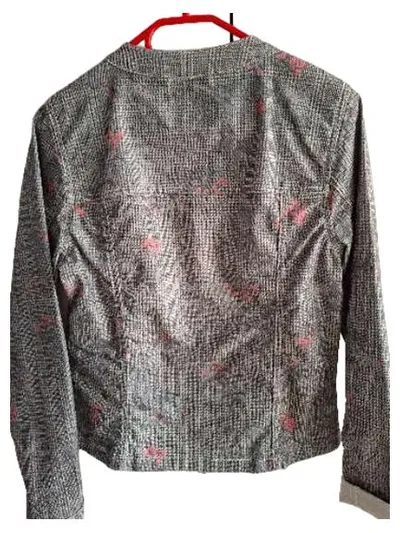 Kenny S. Damen Leichte Jacke Gr. 36 Grau Kariert Blumenmuster