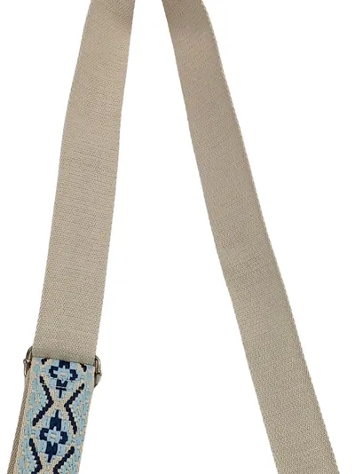 Leder Bauchtasche Damen Gürteltasche Blau Crossbody Bag Stoffgurt