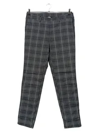 Ulla Popken Stoffhose Damen Gr. 42 Grau Kariert Business Hose 1