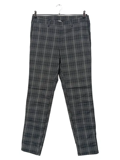 Ulla Popken Stoffhose Damen Gr. 42 Grau Kariert Business Hose