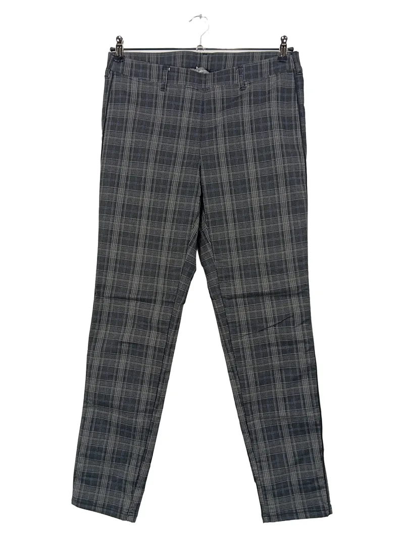 Ulla Popken Stoffhose Damen Gr. 42 Grau Kariert Business Hose 1