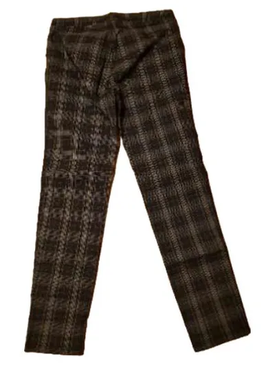 Ulla Popken Stoffhose Damen Gr. 42 Grau Kariert Business Hose
