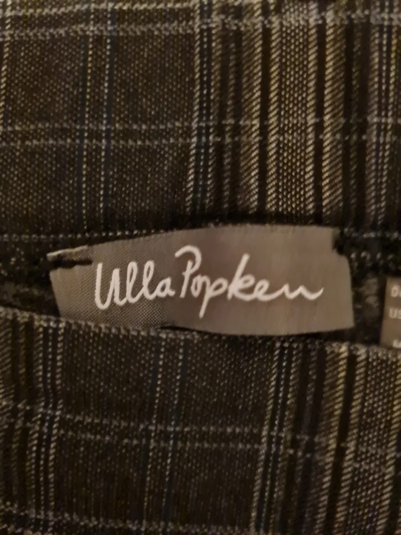 Ulla Popken Stoffhose Damen Gr. 42 Grau Kariert Business Hose 3