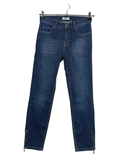 ANGELS Damen Jeans Regular Fit Gr. 38 Blau Casual Reißverschluss
