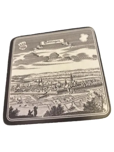 Schuberth Untersetzer Göttingen Stadtansicht Vintage Melamin Kork