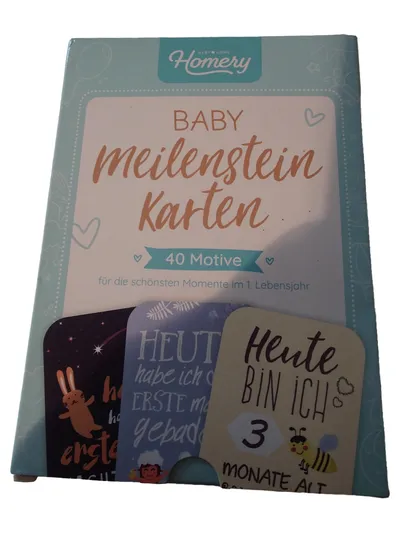 HOMERY Meilensteinkarten Baby 40 Motive 1. Lebensjahr Geschenk Geburt