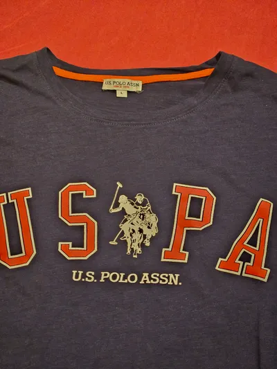 U.S. Polo Assn. Herren T-Shirt Gr. 50/L Blau Preppy Logo