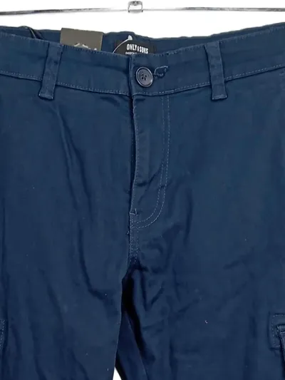 ONLY & SONS Herren Cargohose Blau WT28 L34 Casual Jogger Hose