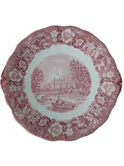 Palissy Pottery Vintage Kuchenplatte Eton College Thames River Scenes Blumen